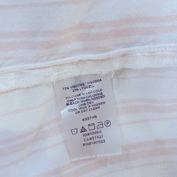 LOFT blush pink and white striped soft blouse - Picture 5 of 6